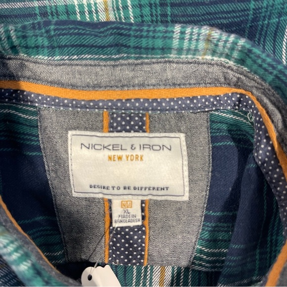 Nickel & iron Men's Green Plaid Shirt XL - Picture 2 of 8
